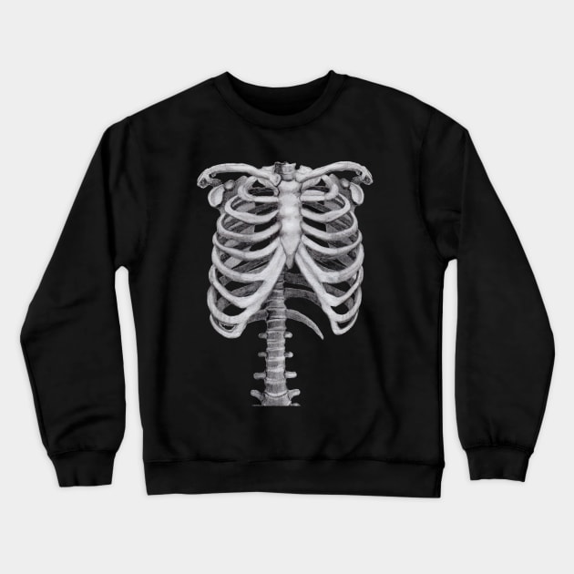 Ribs Sketch - Anatomy Drawing - Skeleton Crewneck Sweatshirt by AnitasArtStore